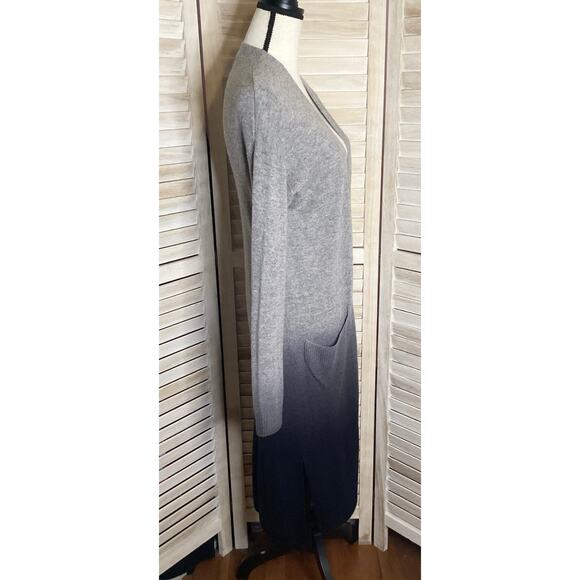 525 America 100% Cashmere Gray Marled Ombré Duster Open Cardigan S - Picture 4 of 10